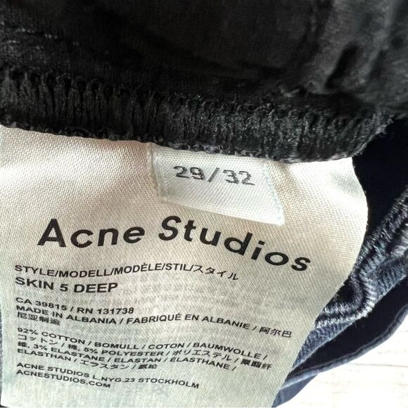 Acne Studios Skin 5 Deep Skinny Jeans Dark Wash Mid Rise Stretch Ankle Womens 29 - Picture 7 of 11